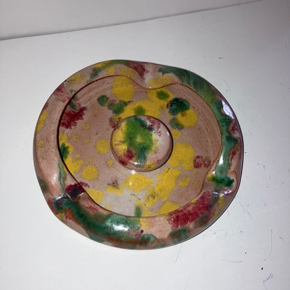 Vintage Ashtray‎ Handmade Multicolor